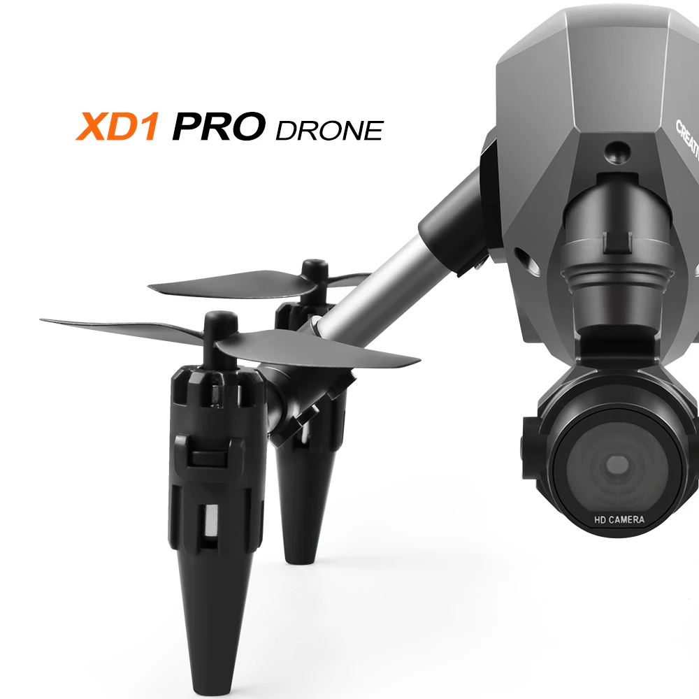 Drone XD-1 Noir avec Caméra 4K/8K dans son étui de transport, accessoires inclus.