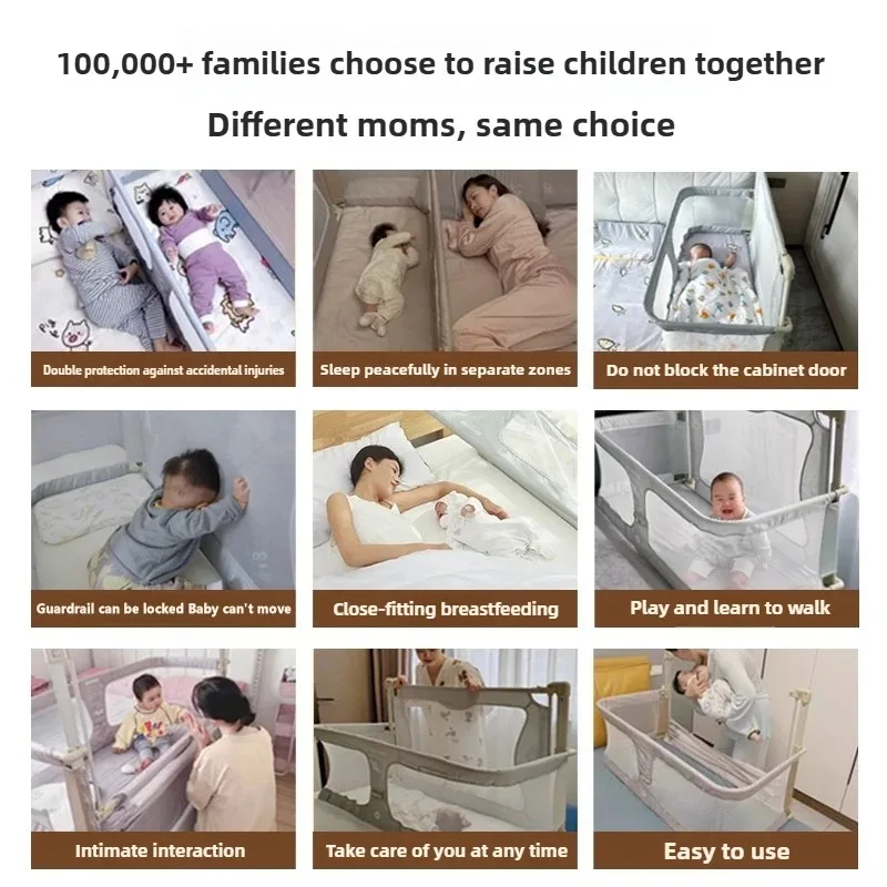 IMBABY 3-in-1 Baby-Beistellbett Tragbares Kinderbett Co-Sleeping für Babys im Bett mit Bettgitter für Twin-, Full- und Kingsize-Betten – Detail 9