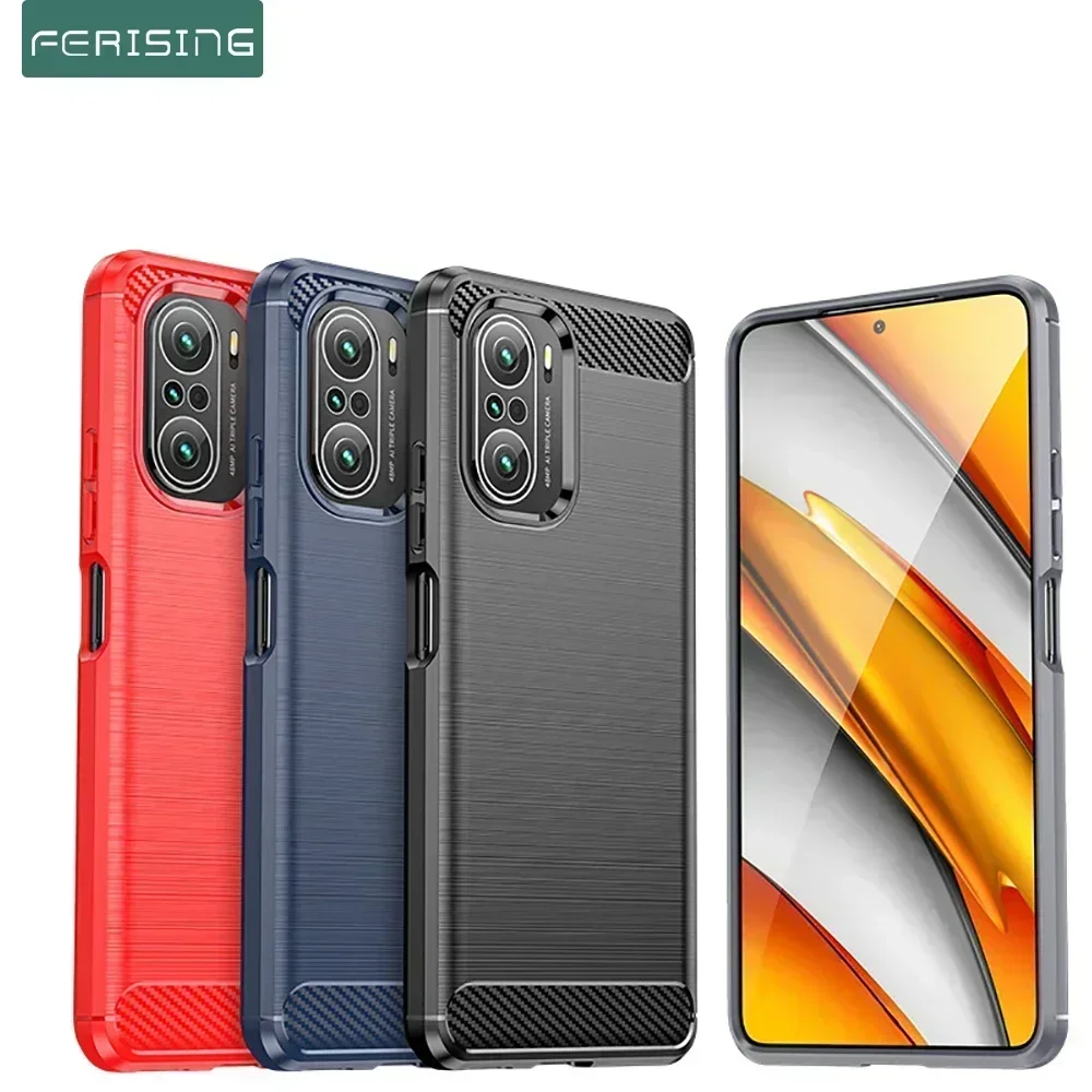 Case For Pocophone F1 F2 Pro Xiaomi Pocophone F3 Cases Silicone TPU Bumper Shockproof Carbon Cover for Poco F4 F5 Pro Capa Coque