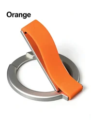 Magnetic Finger Ring Phone Holder and Foldable Stand with Magsafe Compatibility (Orange)