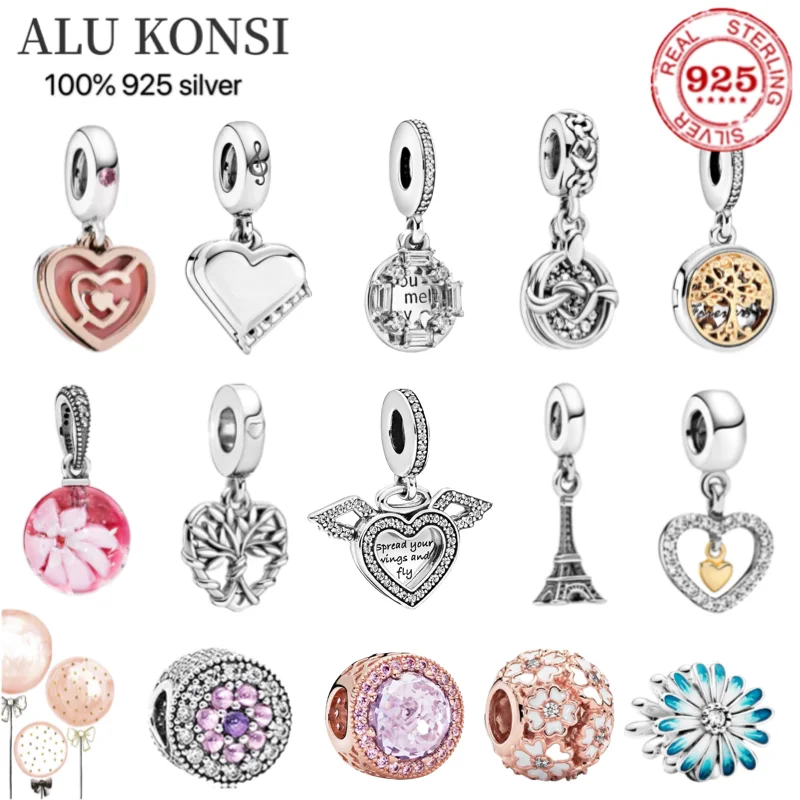 

Бусины pando из настоящего серебра 2021 пробы женские, подходят для оригинального браслета с шармами, модные милые ювелирные украшения «сделай сам», Лидер продаж, 925