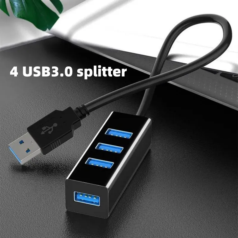 USB Hub Portable 4-Port USB 3.0 Hub High Speed USB Cable Divider Charger Extension Cables Splitter Adapter OTG For Phone PC 30/120cm