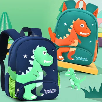 2024 New Kindergarten School Bags for Boys 3D Dinosaur Backpacks Kids Waterproof Neoprene Light Cute Mini Children Book Bag Girl 1