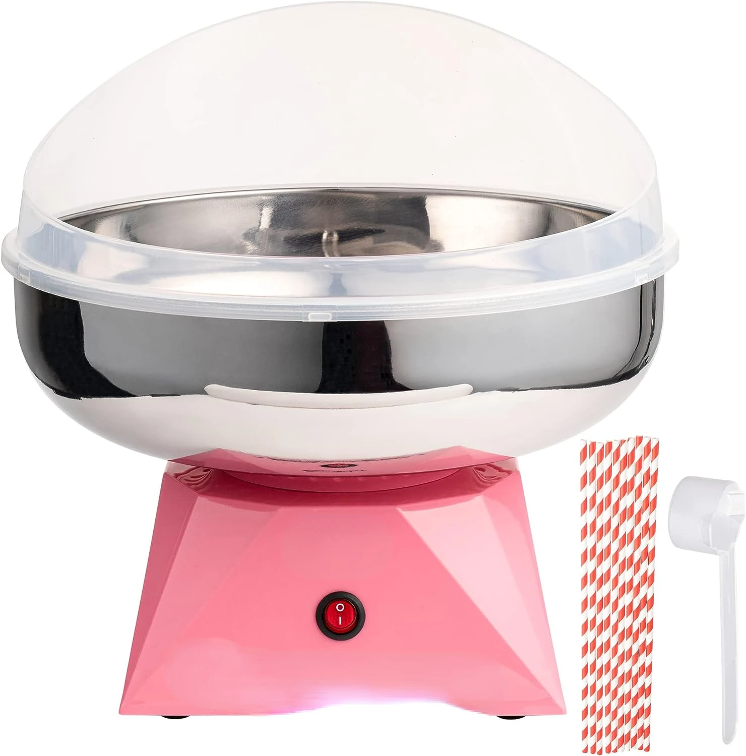 

Candy Machine with Stainless Steel Bowl 2.0 - Cotton Candy Maker, 10 Cones & Sugar Scoop - Nostalgic Household Cotton Candy