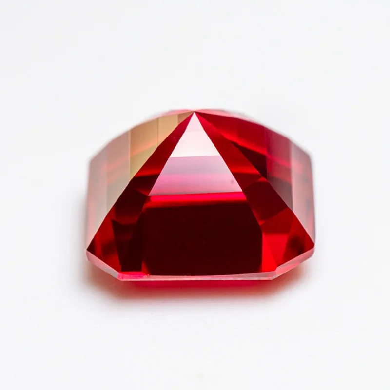 Lab Grown Ruby  Pigeon Blood Red  Asscher Shape Hand Cut Gemstones for DIY Jewelry Making Materials Selectable AGL Certificate