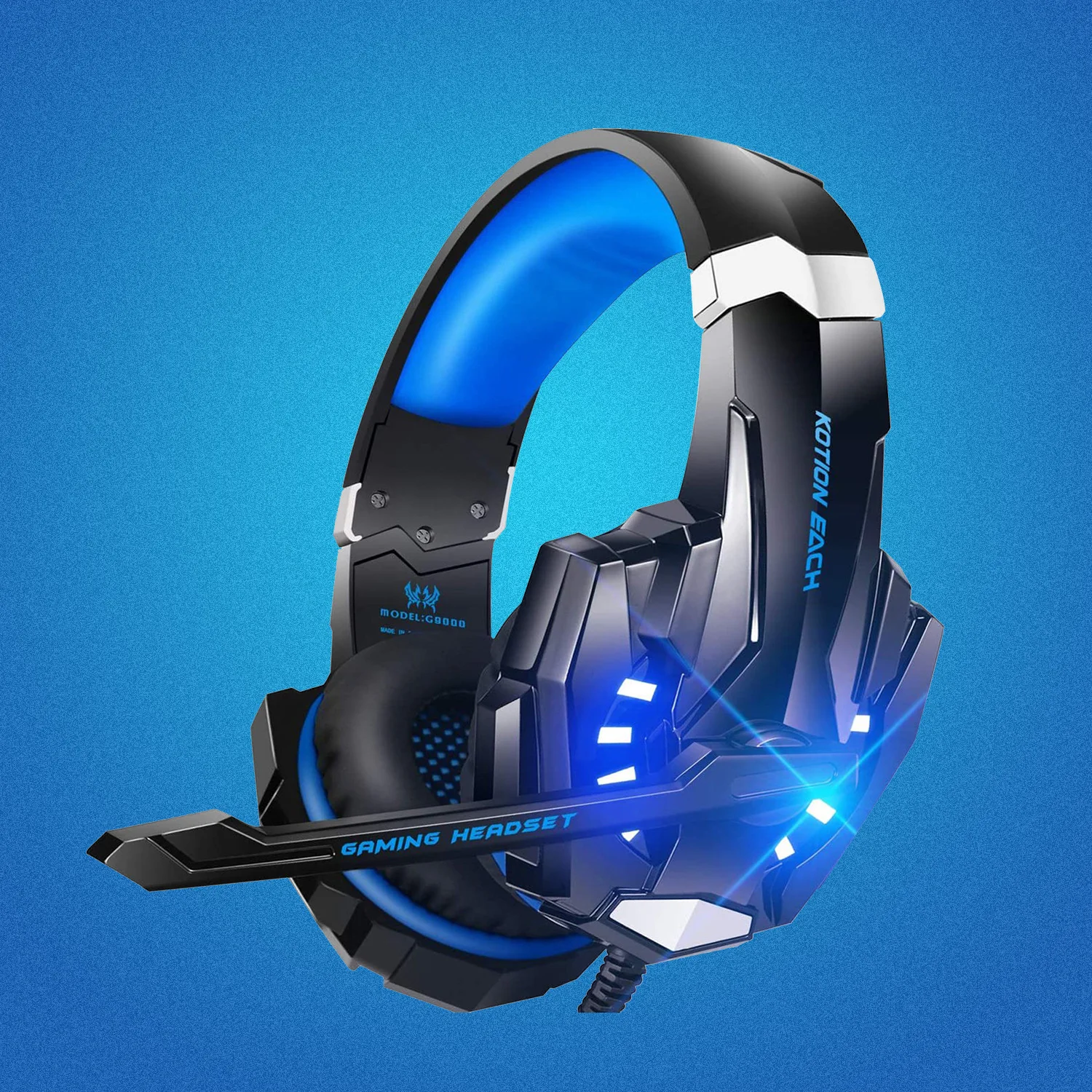 Enhanced 3D Surround RGB LED Gaming Headset with Noise-Cancelling Microphone and Memory Foam Comfort