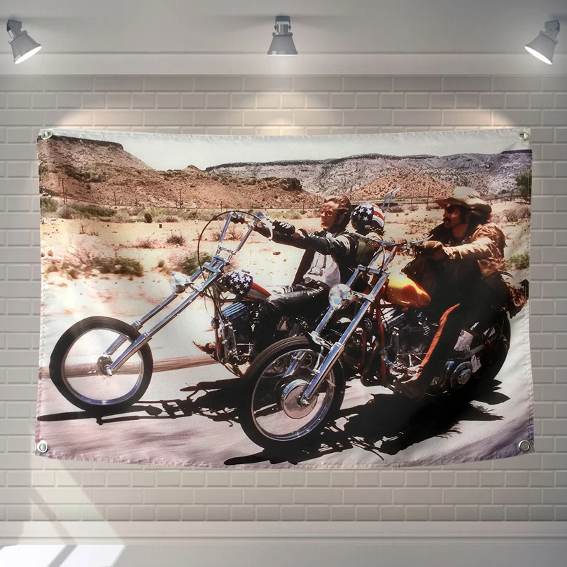 Easy Rider Wall Art Tapestry Vintage Movie Poster Poster E Stampe Motorcycle Motors Banner Wall Hanging Flags Home Decor