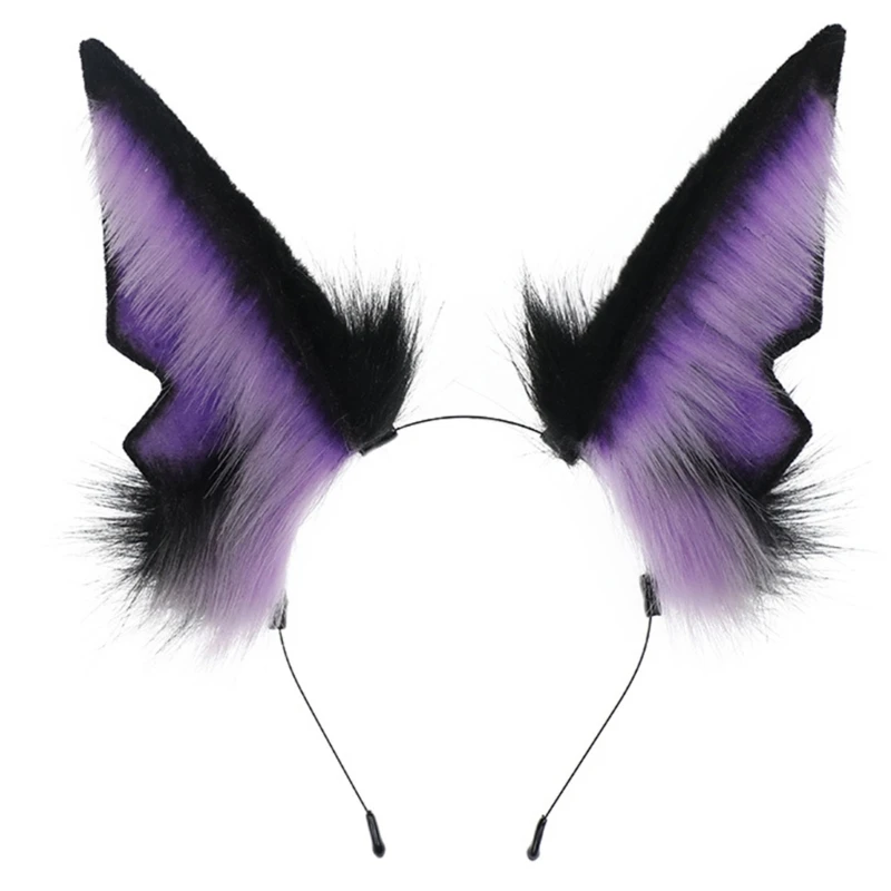 

Y166 Реалистичный обруч для волос с волчьими ушками, женский музыкальный фестиваль, повязка на голову для макияжа на Пасху, для