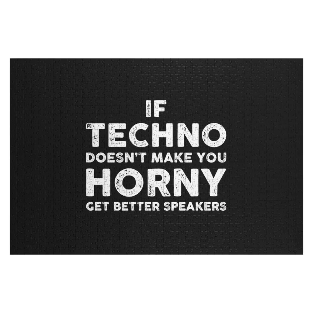 Techno Djs gift. Techno may make you horny. Jigsaw Puzzle Personalized Baby Object Personalized Gift Married Puzzle