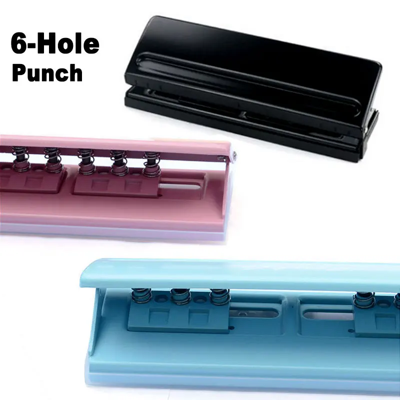 Adjustable Metal 6 Hole Punch Loose Leaf Puncher For A3 A4 A5 B4 B5 Paper  Cutter Puncher School Office Binding Stationery