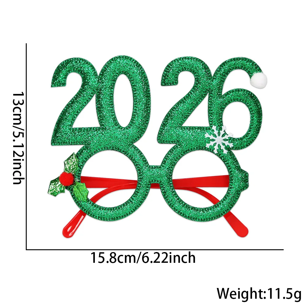 2026 Christmas Digital Funny Glasses Party Decoration New Year Photo Frame Creative Eye Wear for Xmas Holiday Celebrations