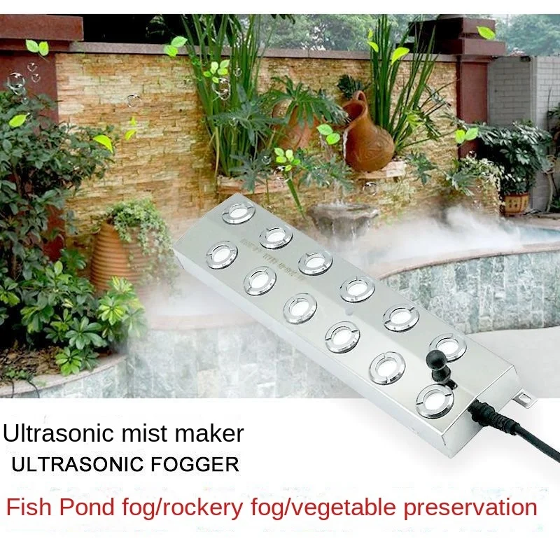 4/6/8/10 Head Ultrasonic Mist Maker Fogger Stainless Steel Air