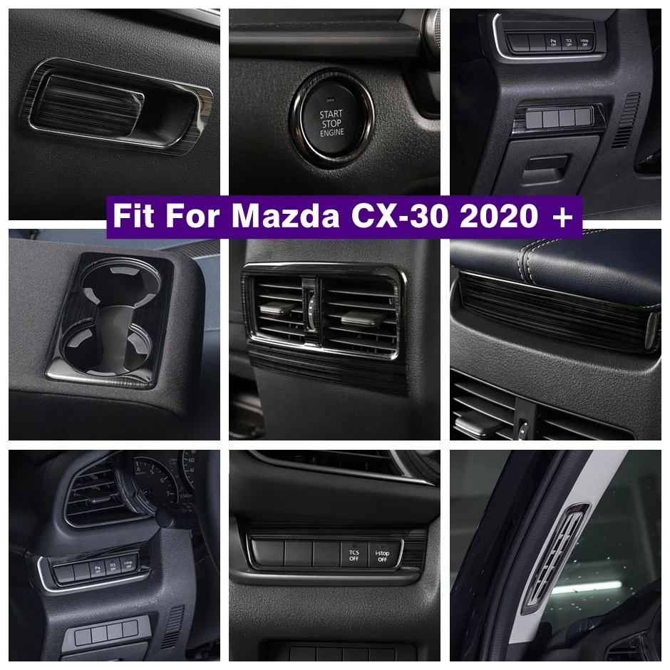 

Pillar A / Start Stop Engine Push Button / Water Cup Holder / Light Control Switch Cover Trim Fit For Mazda 3 CX-30 2020 - 2024