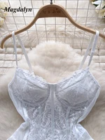 Magdalyn Transparent Floral Lace Women Bodysuits Sexy Fashion Elastic Sheer Onesie Slim Ins Bodycon One Piece Combination Tights - Image 3