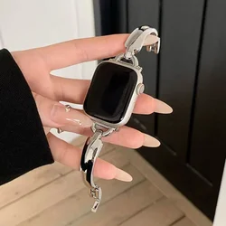 Elegant Metal Bracelet Band for Apple Watch - Women's Edition (Silver)