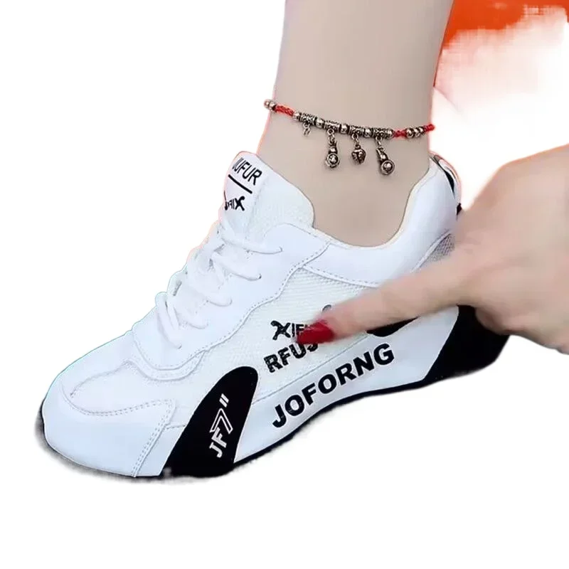 Women's Causal Sneakers 2024 Summer New Fashion Breathable Mesh Lace Up Sports Shoes for Women Platform Ladies Walking Shoes 6