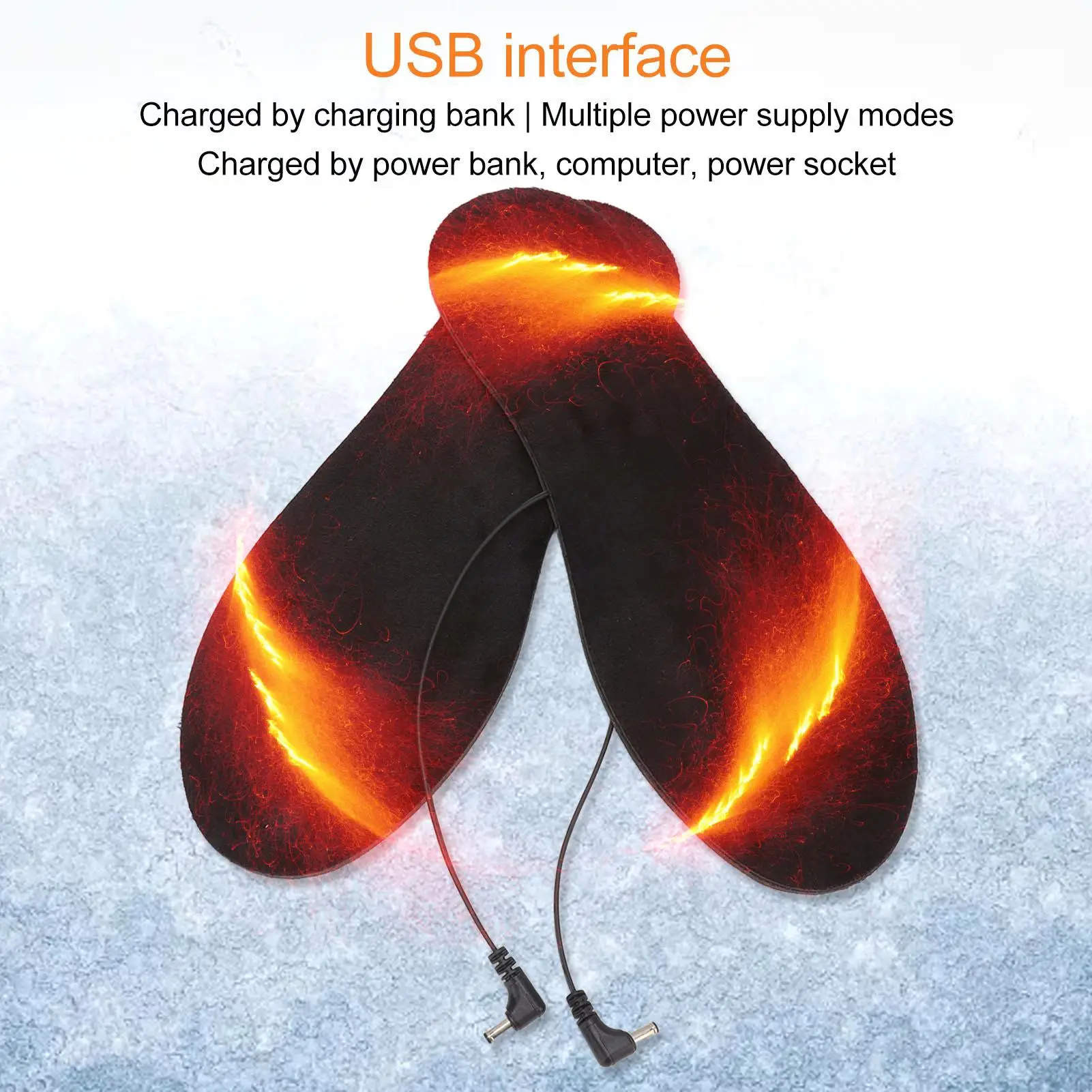 USB 온열 열 깔창, 세탁 가능 및 맞춤형, 발 보온 유지