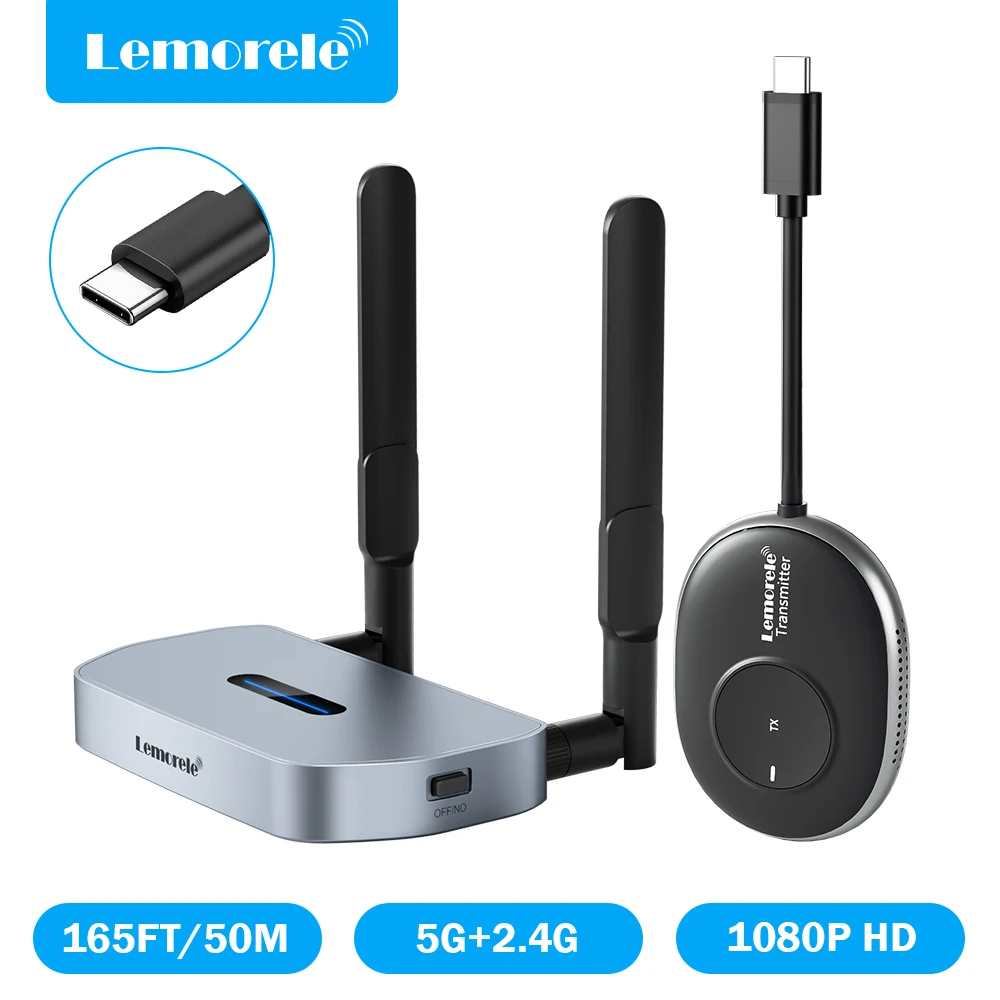 Lemorele-ワイヤレスHDMIビデオ送信機と受信機、エクステンダー