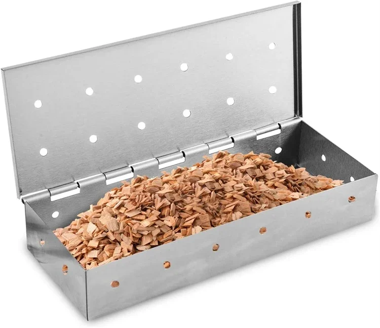 Description Picture 4 of itemStainless Steel Smoker Box for Gas BBQ, Wood Chip Smoker,Meat Smoker, Outdoor Cooking Tool, No Power Required bbq accessories