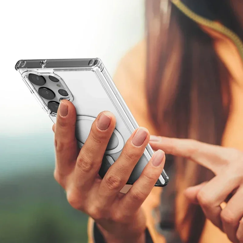 Premium Shockproof Clear Magsafe Magnetic Case with Wireless Charging Capability