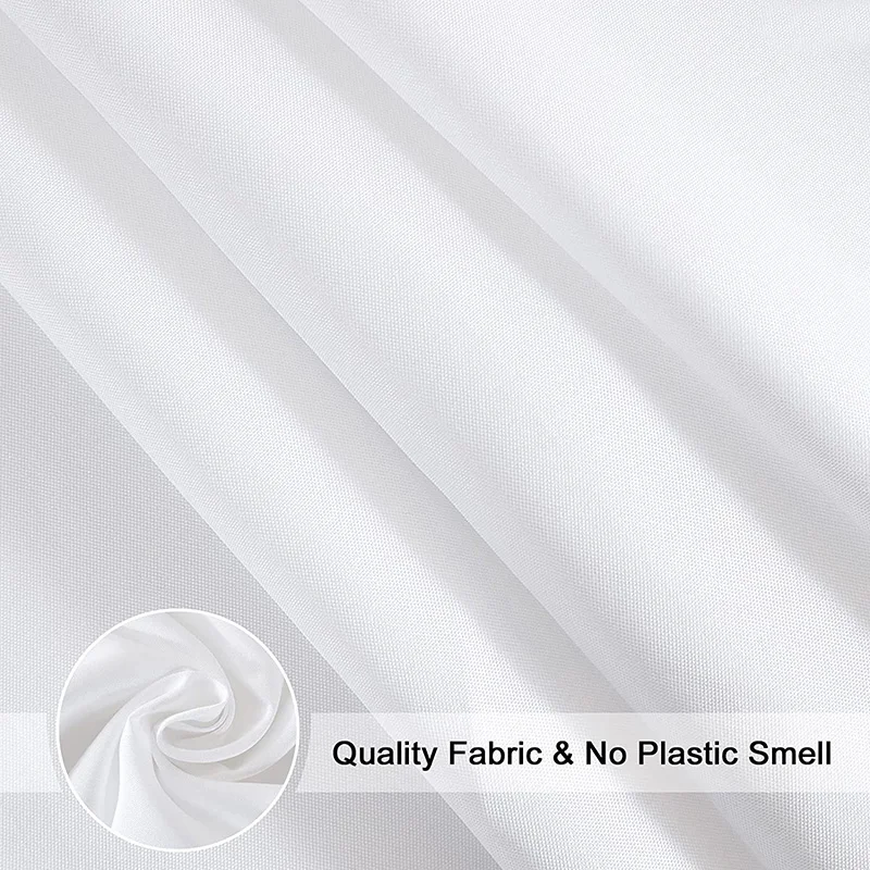 Shower Curtains White shower curtain 180 x 180 cm fabric shower lining waterproof and mildewproof 12 grommet holes