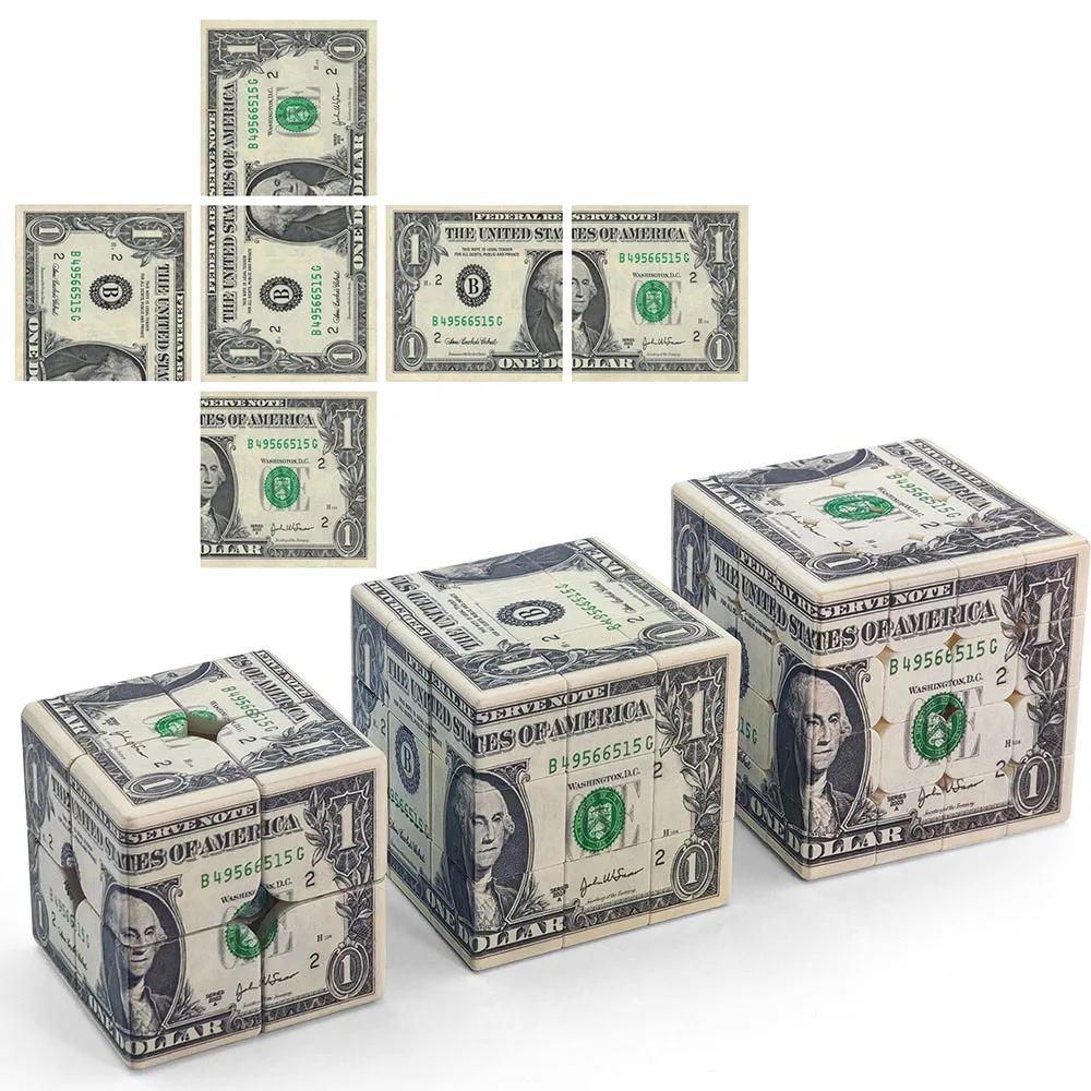 ZIINA STAR 달러 3x3 큐브, 달러 2x2 스피드 큐브, 1달러 4x4 UV 프린팅 엘리먼트 큐브 매직 큐브, 크리스마스 선물