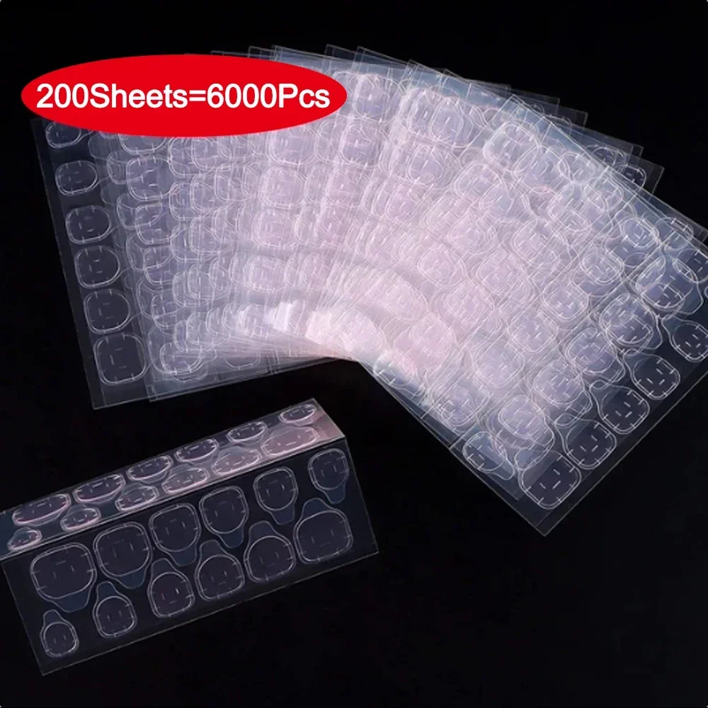 6000Pcs Double-Sided Nail Adhesive Stickers Waterproof Breathable Transparent False Nail Glue Sticker Jelly Tips DIY Tools nail stickers