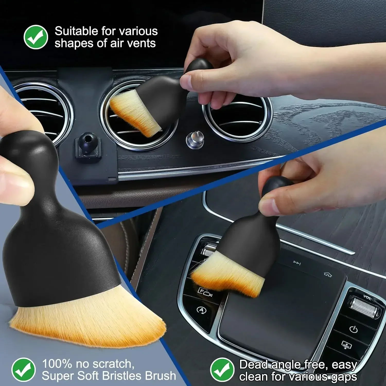 Car Detailing Brush Set for Cleaning Wheels Dashboards Vents and More Car Cleaning Brushes Car Accessories 6Pcs
