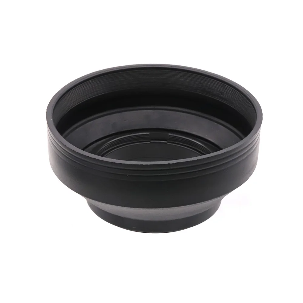 3 In1 Collapsible Rubber Lens Hood 49/52/55/58/62/67/72/77/82mm 3-Stage Foldable For Canon Nikon DSIR Camera