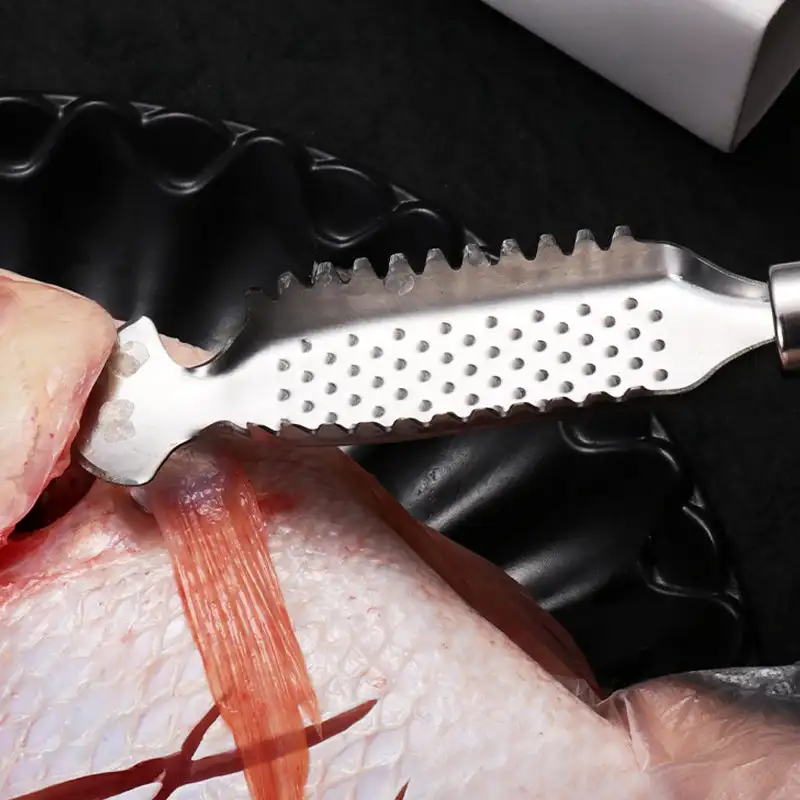 Fish Scales Scraper Fish Scale Cleaner Fish Scale Scraper Stainless Steel Fish Scaler Remover Fish Scales Scraping Graters Fast Remove Cleaning Peeler Scraper Kitchen Accessorie Gadgets
