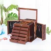 Necklace Jewelry Organizer Box Wood Jewelry Case with Ring Earring Drawer Bracelet Display Plastic Storage Separators 2