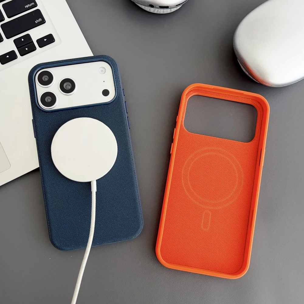 Enhanced Magnetic Wireless Charging TechWoven Phone Case with Camera AI Button