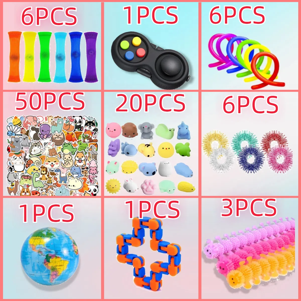 120Pcs Fidget Toys Set Autism ADHD Sensory Toy Bulk Fidgets for Classroom Squishy Toy Party Favors for Adults Kids Boys Girls 3