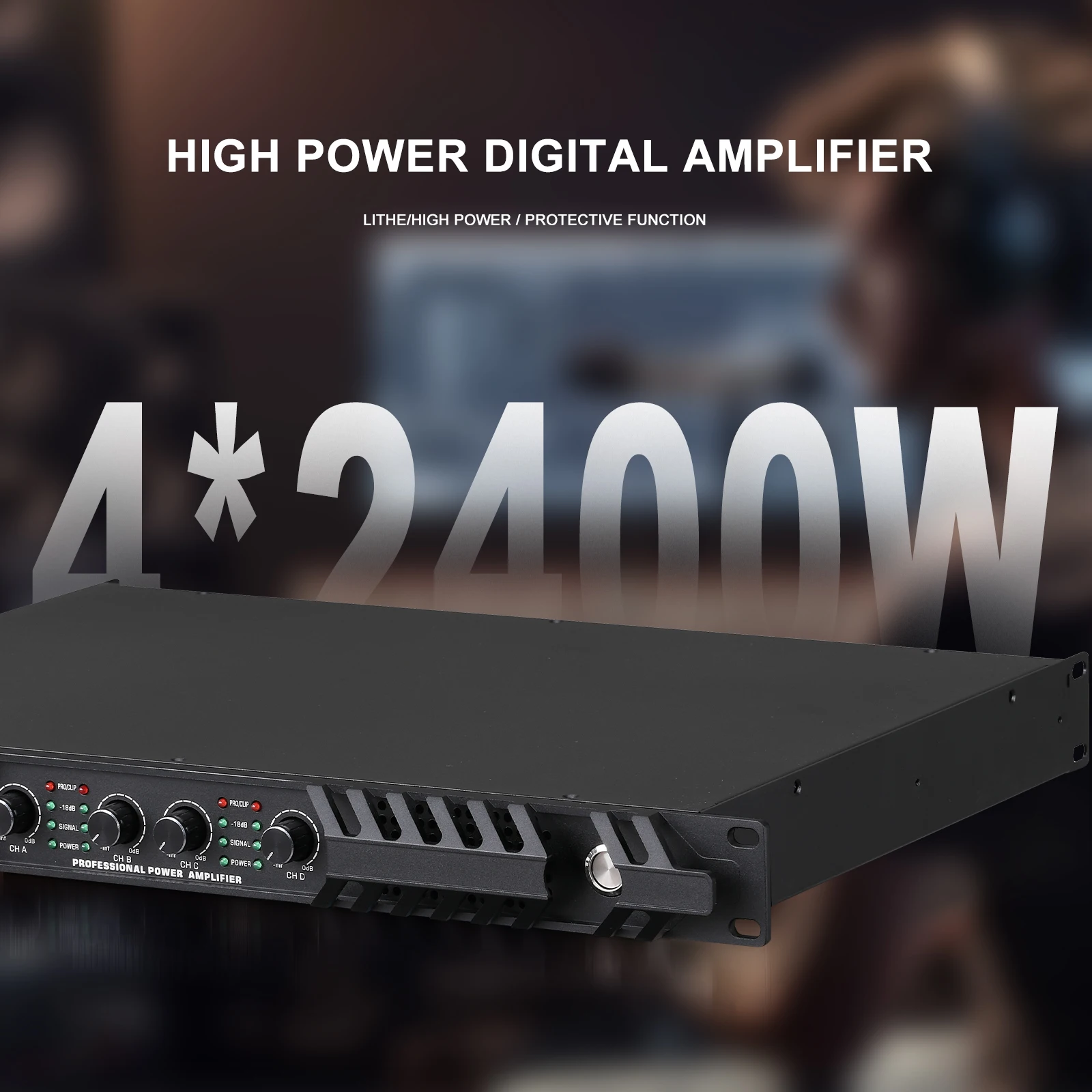 4 channel high power digital amplifier 4*2400W Class D Hifi High Power Amplifier For KTV Disco Stage Karaoke