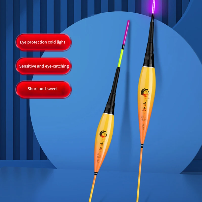 Fishing Float Sea Fishing Floats with Battery Change Color Luminous Electronic Float Short Tail 3-Mesh Sensitive Night Glow