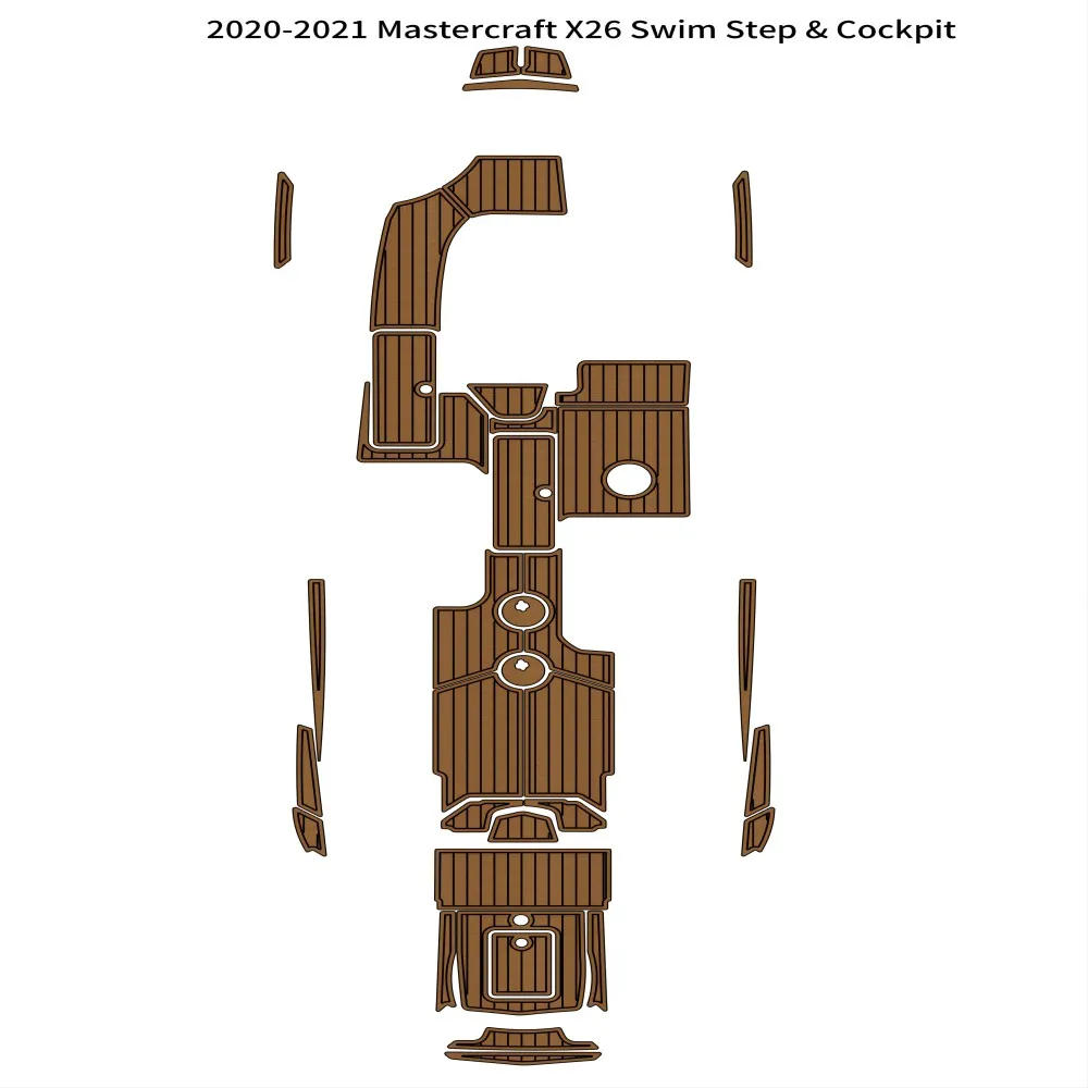 2020-2021 Mastercraft X26 Swim Platform Cockpit Pad Boat EVA Foam Teak Floor Mat