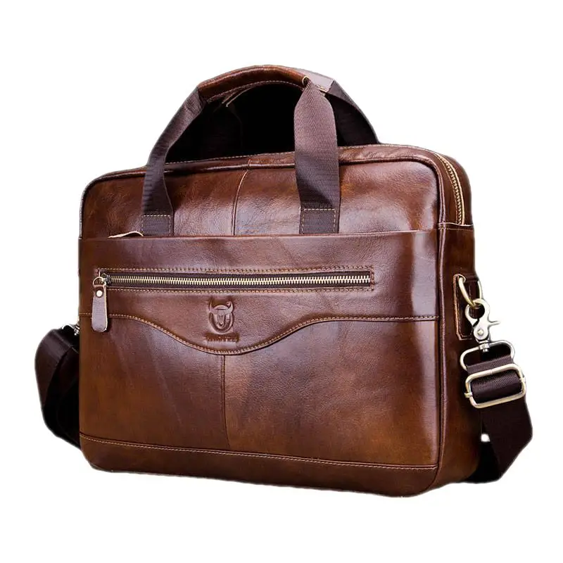 Vintage Genuine Leather Briefcases Men Business Laptop Handbag High Quality Crossbody Bag Luxury Male Shoulder Messenger Bag