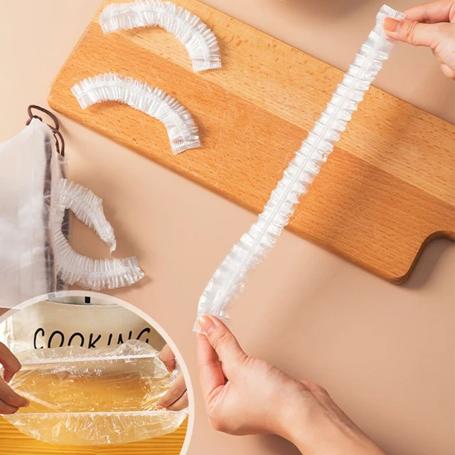 Couvercle de film transparent pour sac OPP, 100 pièces/200 pièces, pour réfrigérateurs, scellage des aliments et des fruits, couvercle de film élastique pour la bouche 3