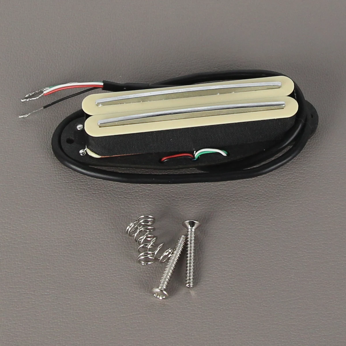 FLEOR Yellow Alnico 5 Mini Dual Rails Guitar Humbucker Pickup 4-Wires for ST/SQ Guitar Parts, Neck/Middle/Bridge Choose