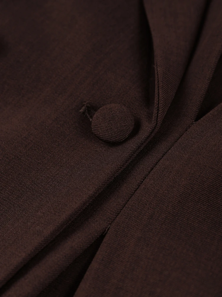 Eleganter Slim-Fit Blazer mit Revers und Taillenschnürung, Hosenanzug für Damen, Hochgeschnittene Hose, Frühlings-Neuheit – Detail 7