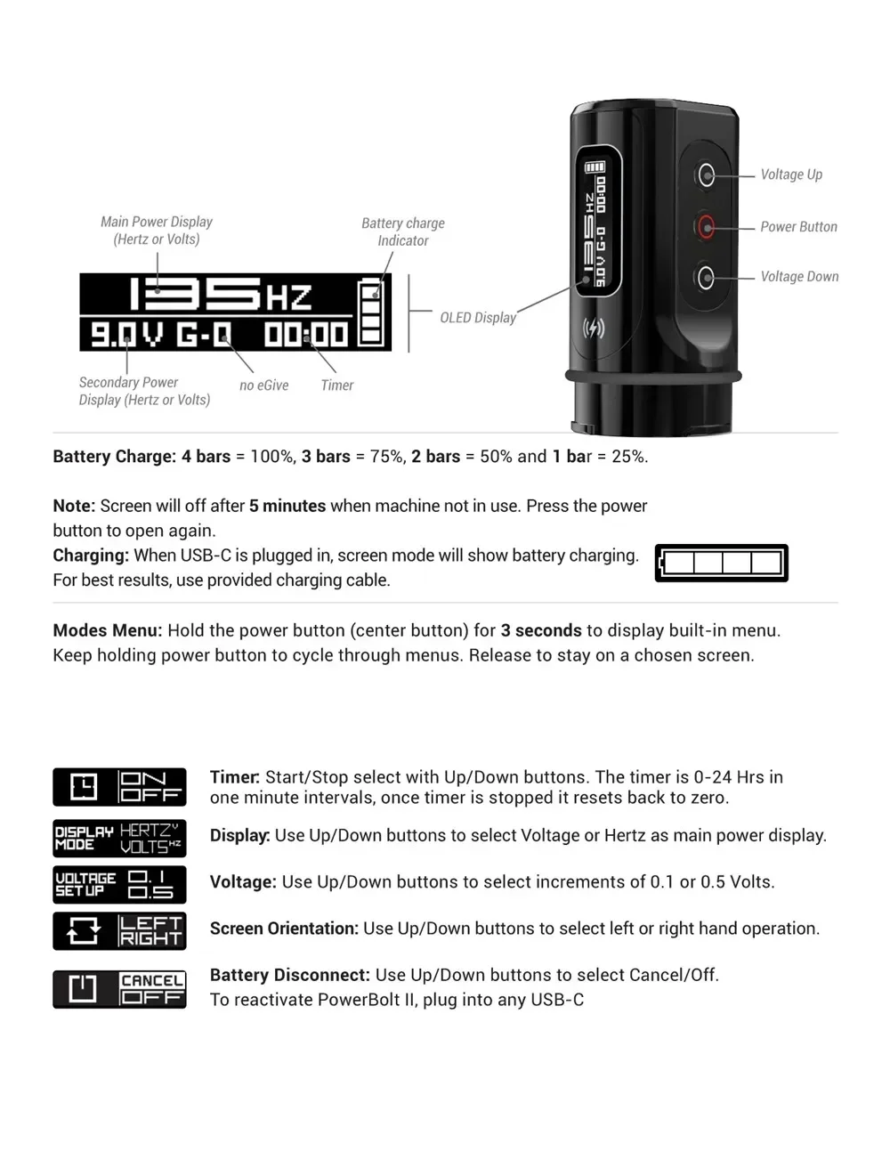 New FLUX MAX Wireless Tattoo Machine 3.5/4.0/4.6 Stroke 2400mAh 2 battery large