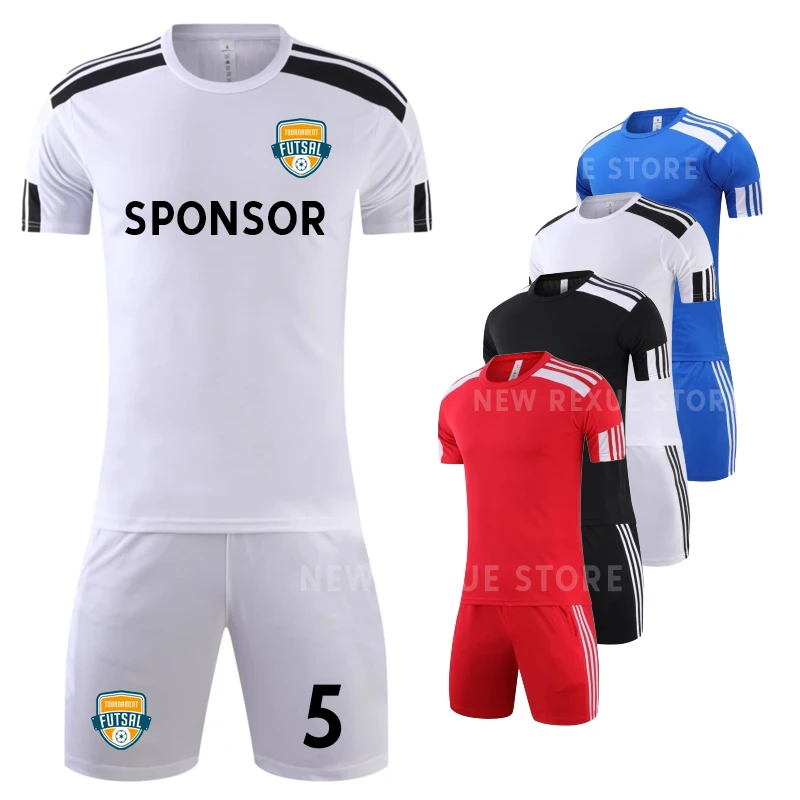 Conjunto de Jersey de fútbol para hombre, uniforme de entrenamiento de fútbol personalizado, camisetas de Club de equipo, Maillot de fútbol para adultos, camiseta en blanco