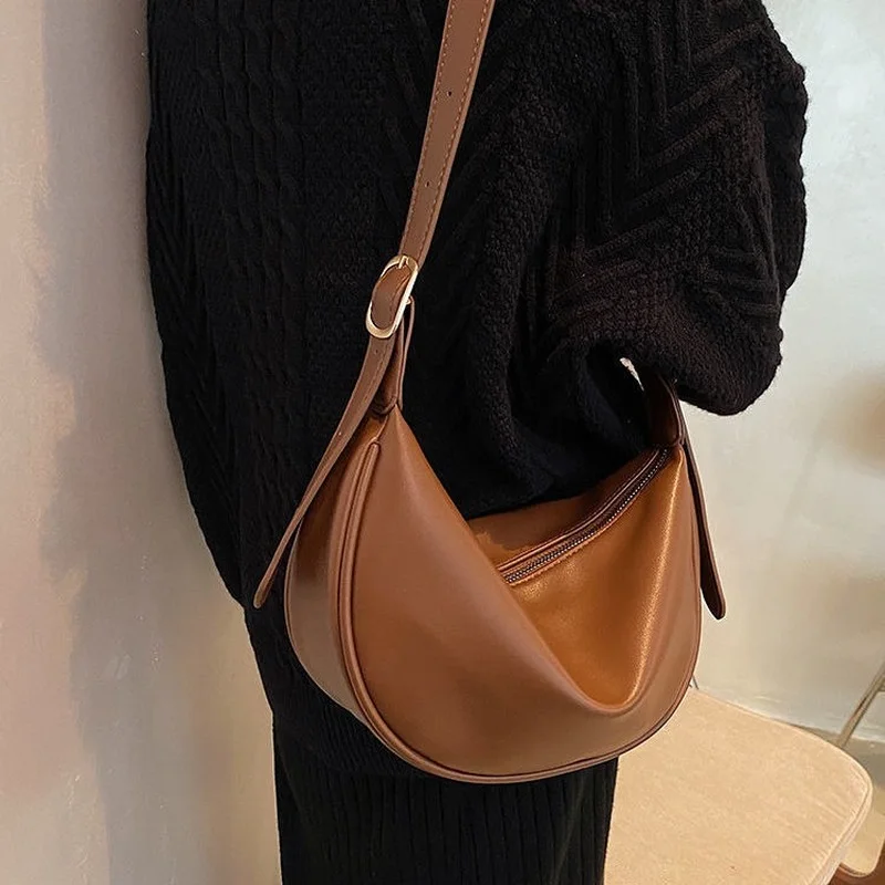 PU Leather Crossbody Bags Women Soft Texture Office Lady Elegant Casual Korean Ins Ulzzang Shoulder Handbags Female Big Capacity