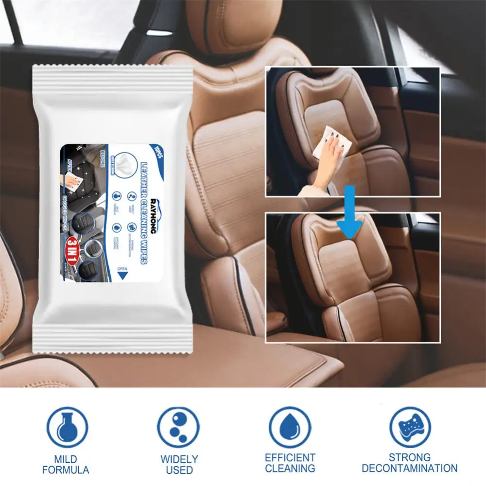 10Pcs/Bag Car Cleaner Wipe Moisture Sealing Design Portable Car Interior  Cleaner Wipes Sheets for Vehicle - AliExpress