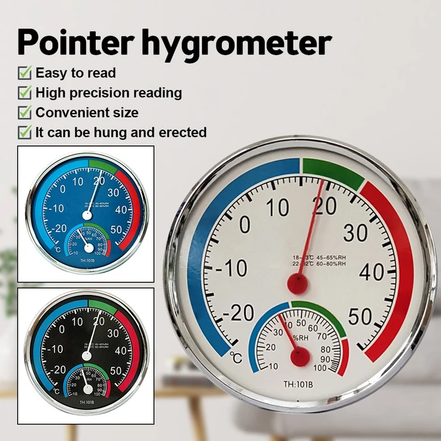 Mini Runde Pointer -30 ℃-50 ℃ Temperatur Meter 20%-100% Hygrometer Analog  Thermometer Monitor Feuchtigkeit Gauge für Indoor Outdoor - AliExpress