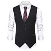 Fashion Single Breasted Suit Vests for Men Grey Black High-end Male Waistcoat Slim Fit Formal Business Casual Vest Plus Size 7XL 5