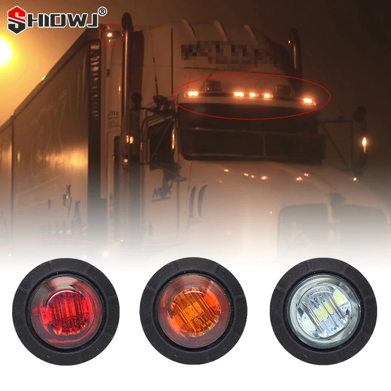Luci Ingombro Per Rimorchio E Camion Biqing 20Pcs Luci Di Posizione Laterali ,12V 24V 6SMD Luci Ingombro Luci LED Bianco Rosso Ambra