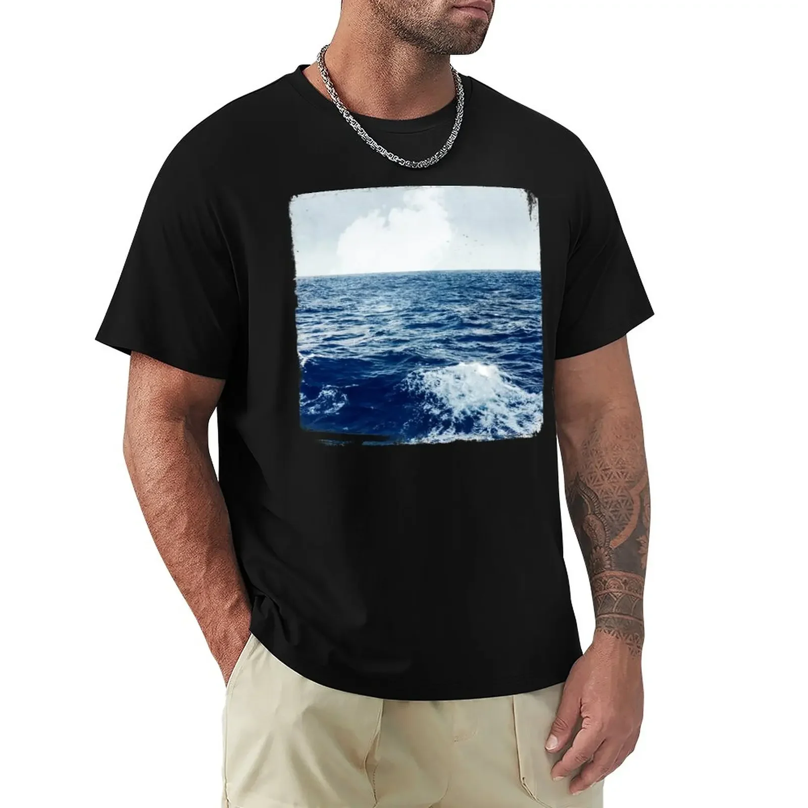 

Open Sea - Atlantic Ocean Waves T-Shirt blanks summer top fruit of the loom mens t shirts