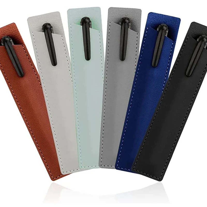 

Portable Solid Color PU Leather Pen Case Promotional Gift Pencil Case Fountain Pen Ballpoint Pen Scratch Resistant Pen Case