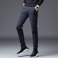 Men's New Autumn Brushed Casual Pants Korean Fashion Versatile Anti-wrinkle No-iron Straight Slim Trousers Solid Color Male 2